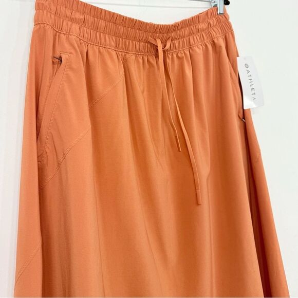 Athleta ARRIVAL Jupe Orange Packable Travel  Athleisure Performance Wear Skirt - Picture 9 of 16